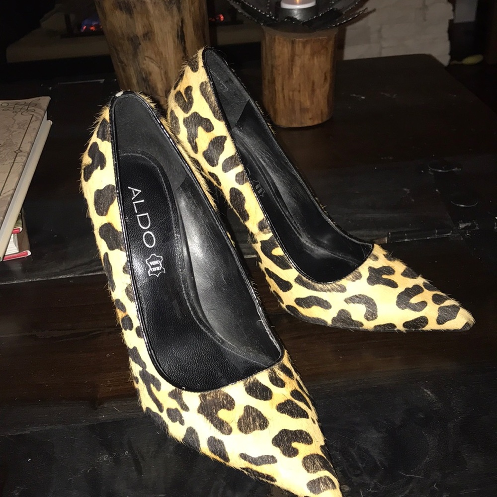 Cheetah Print pony hair Aldo stilettos